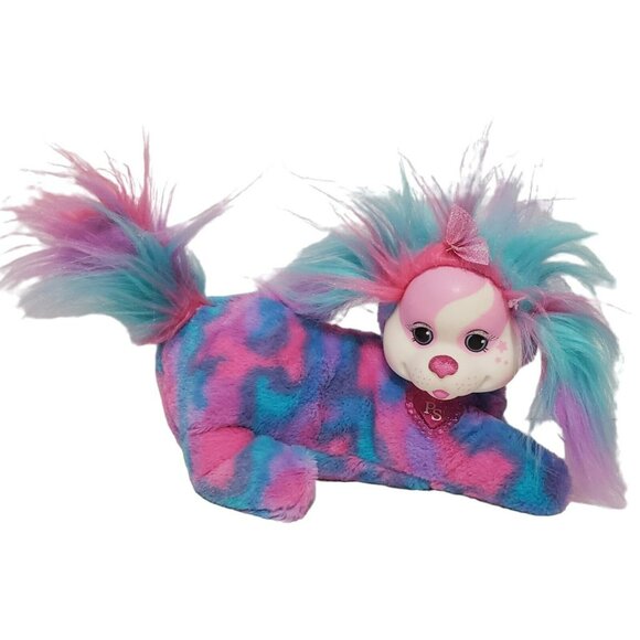 Puppy Surprise Dog + 2 Puppies Plush Stuffed Animal Pink Blue Purple Fur Glitter - Picture 4 of 16
